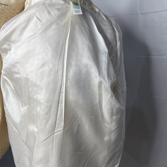 Branigan Weaver Wool Coat M Cream Toggle Buttons Cable Knit Cardigan Fisherman - Picture 12 of 15